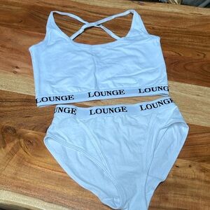 Lounge Basic Bralette and bottom set. Never worn! White